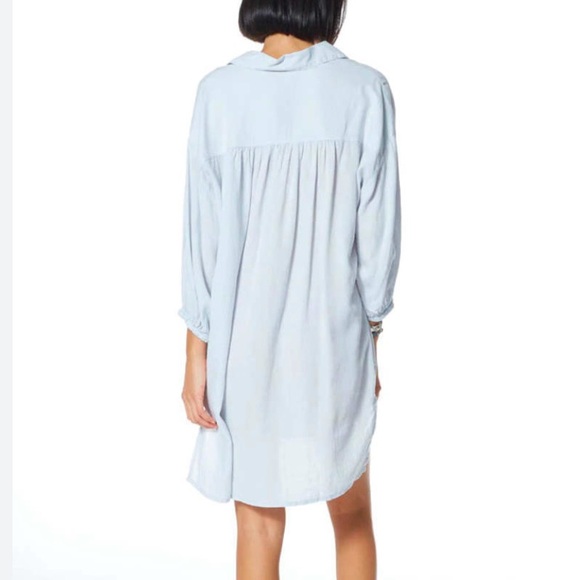YFB Navy Linen Shirt Dress Oversized NEW - Picture 3 of 13